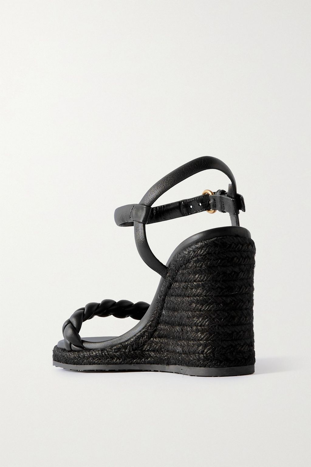 GIANVITO ROSSI Cruz 85 braided leather espadrille wedge sandals