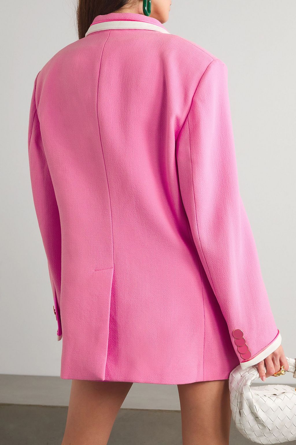 ROWEN ROSE Oversized two-tone wool-crepe blazer