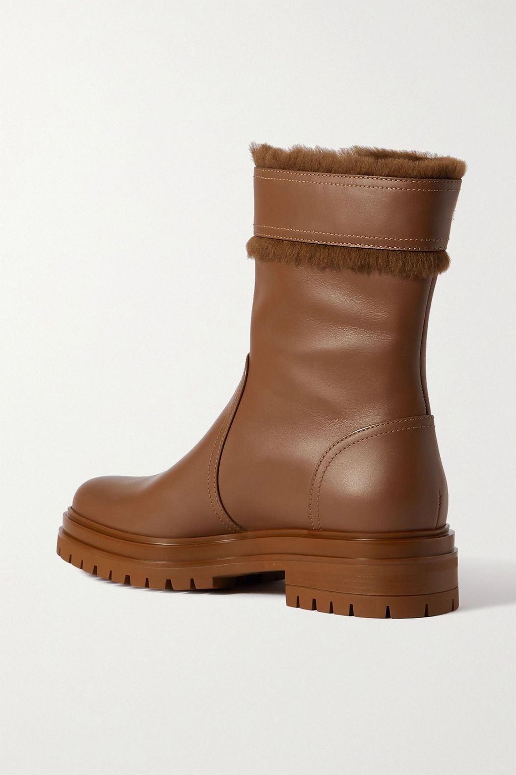GIANVITO ROSSI Montreal shearling-trimmed leather ankle boots