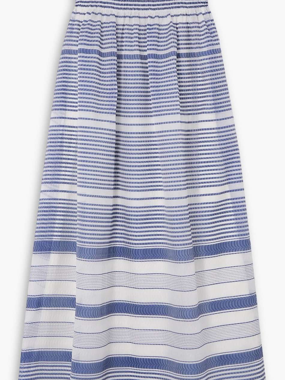 strapless striped silk-blend maxi dress