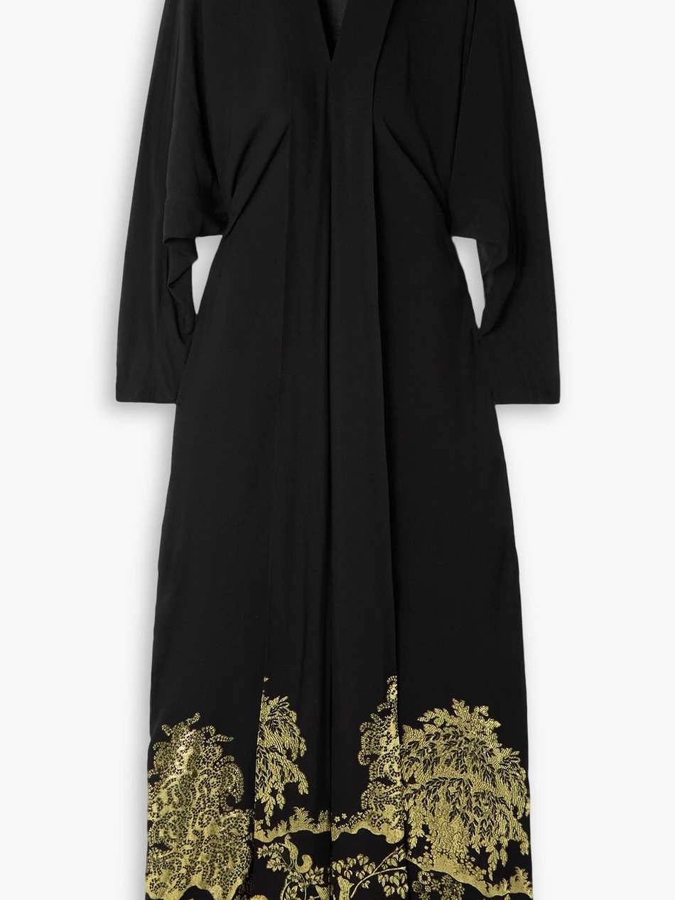 metallic jacquard gown