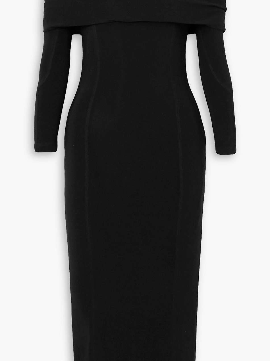 + lutz huelle fatna off-the-shoulder stretch-jersey midi dress