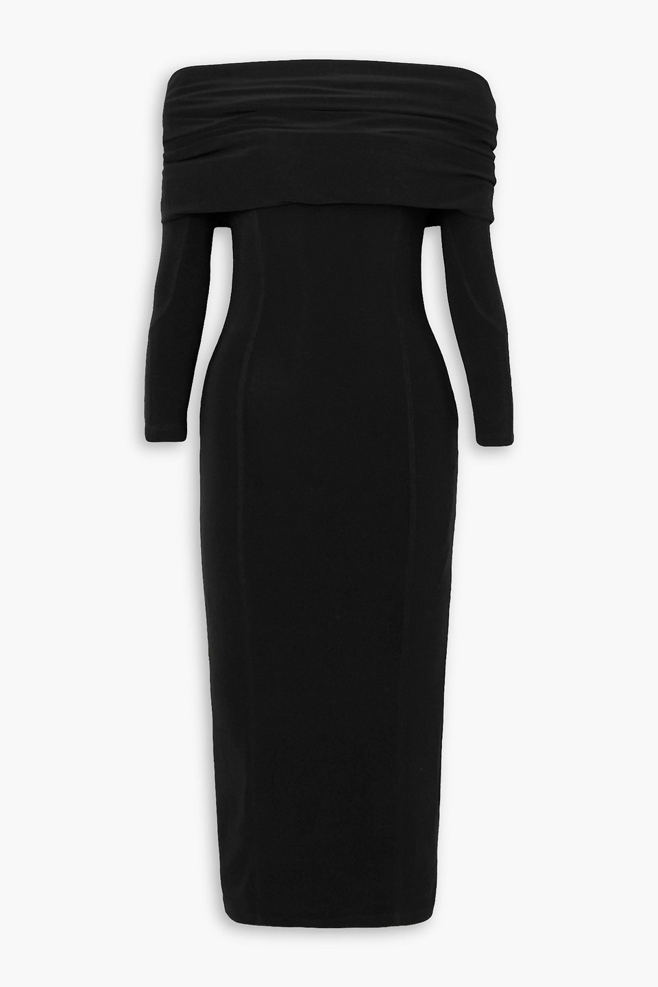 az factory - lutz huelle fatna off-the-shoulder stretch-jersey midi dress - black - fr 38