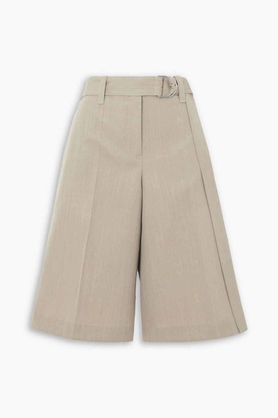 Jil Sander Relaxed Wool Trouser Shorts In 238 Kakhi Green