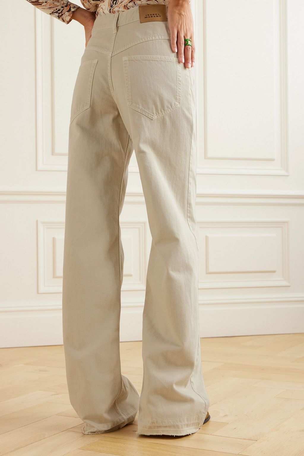 ISABEL MARANT Noldy paneled high-rise wide-leg jeans