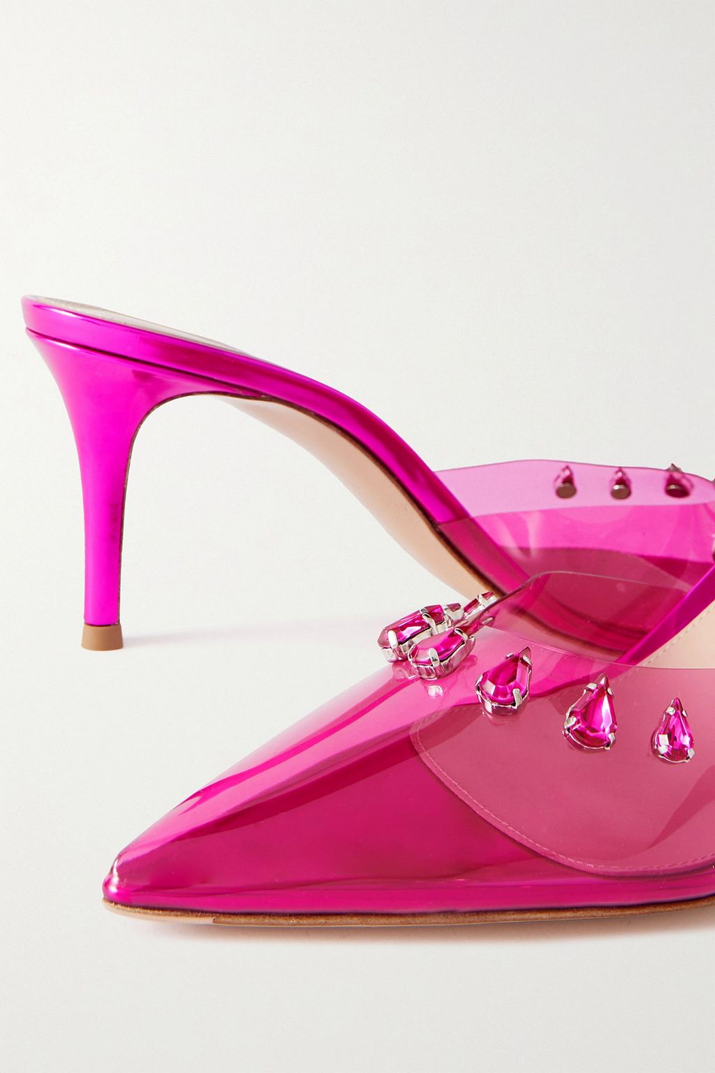 GIANVITO ROSSI Bloom 70 crystal-embellished PVC mules