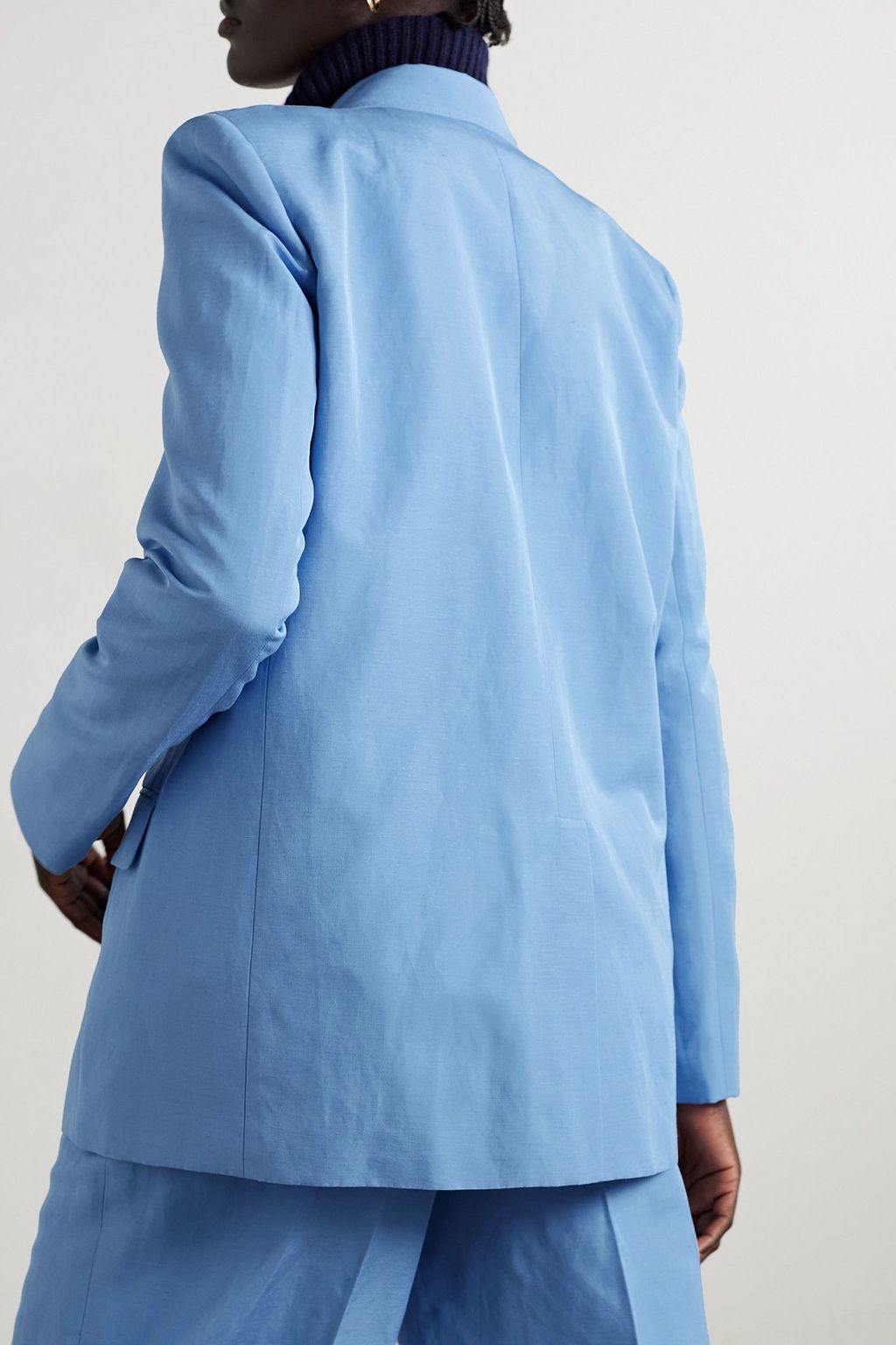 LAFAYETTE 148 بليزر Trinity بصفين من الأزرار من مزيج من الحرير والكتّان