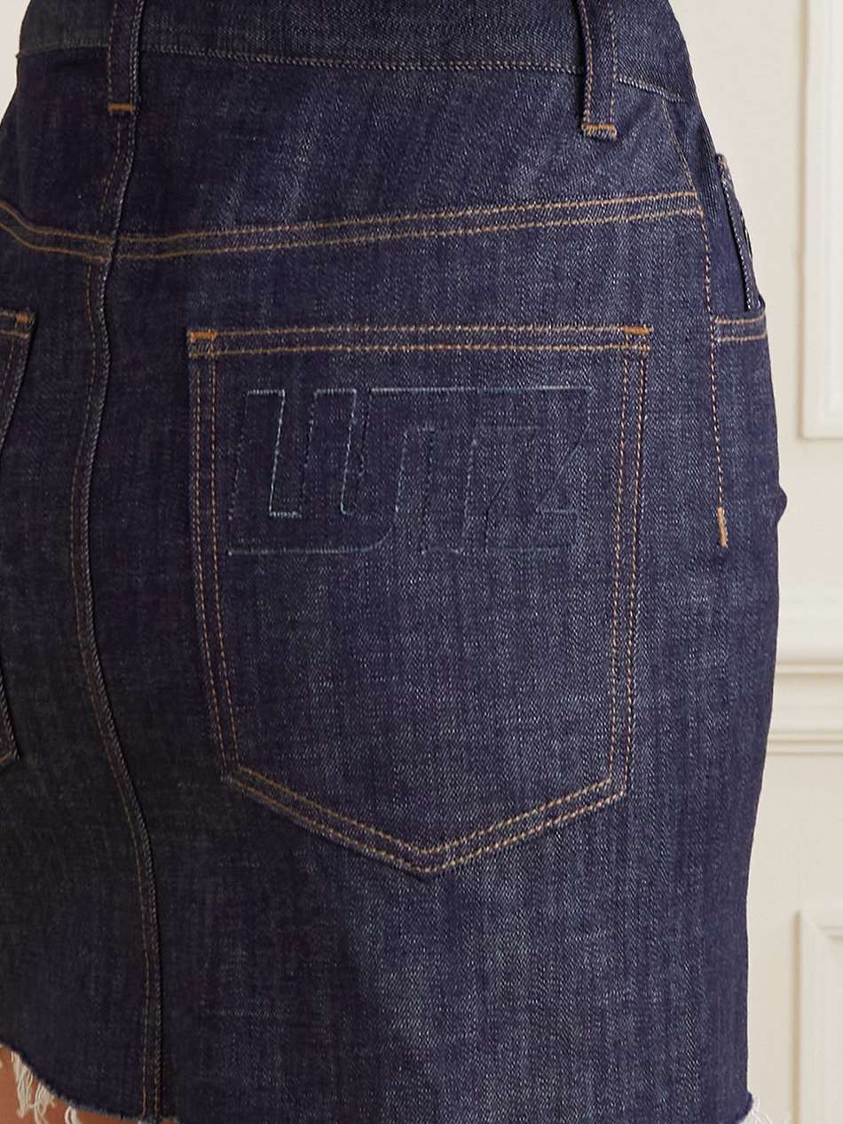 + lutz huelle frayed denim mini skirt