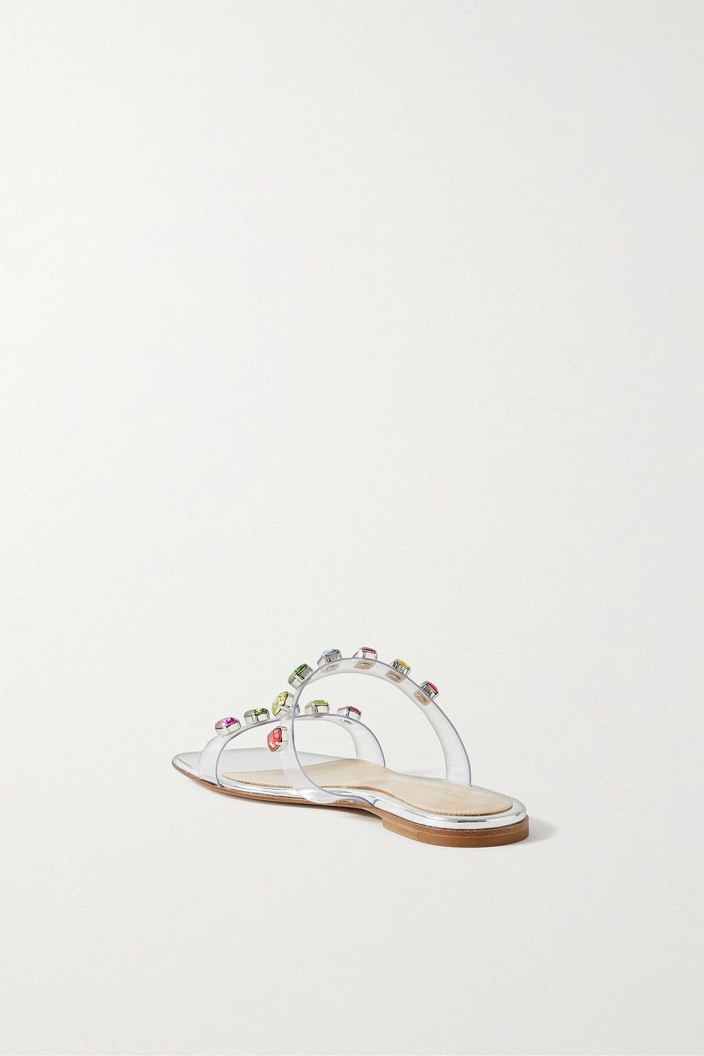 GIANVITO ROSSI Crystal-embellished PVC slides