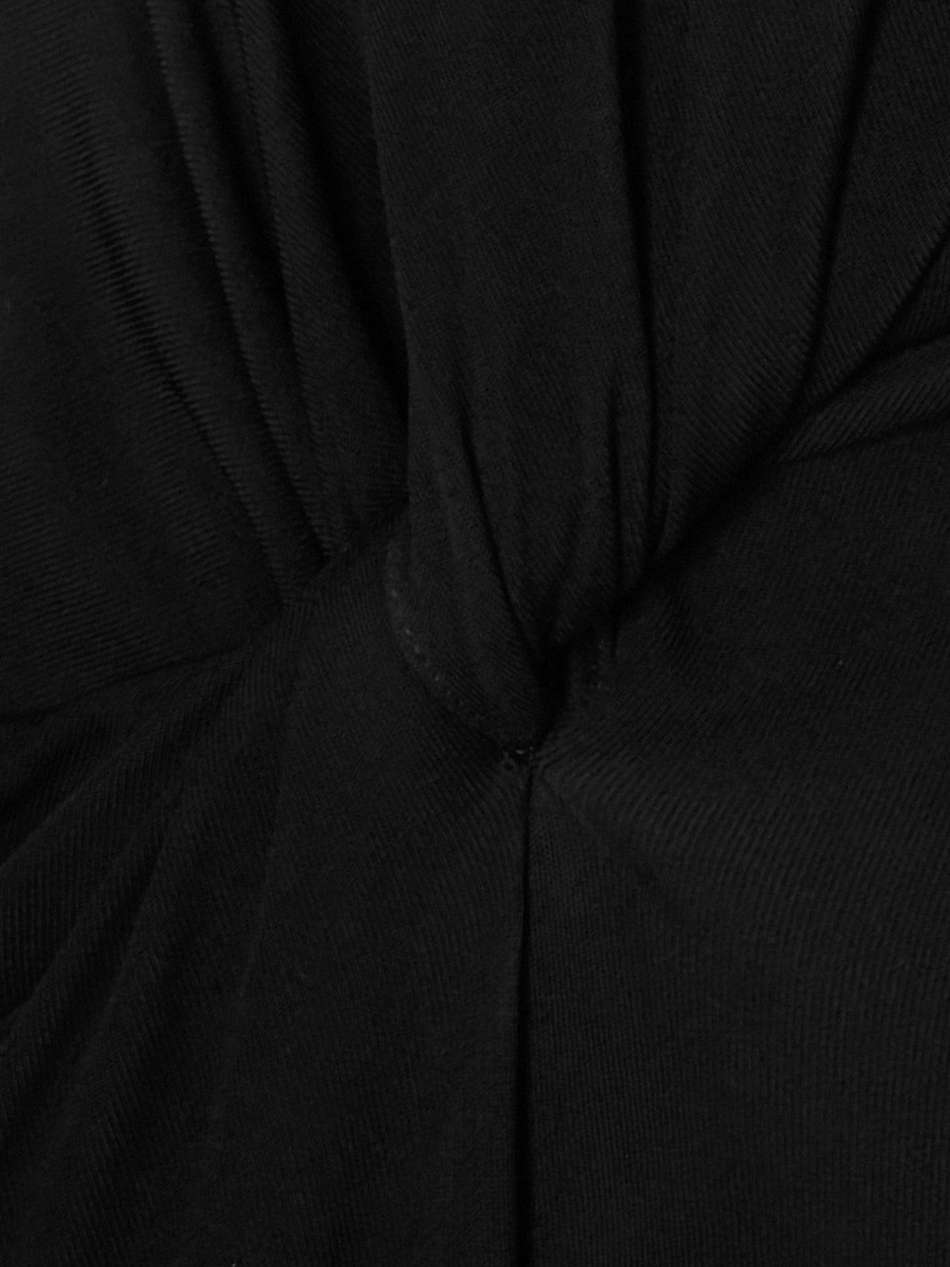 one-shoulder jersey gown