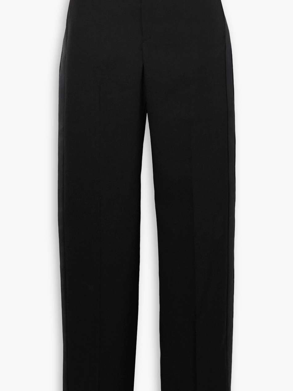 scarly wool-twill wide-leg pants