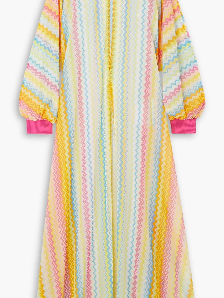 cutout striped stretch-mesh coverup