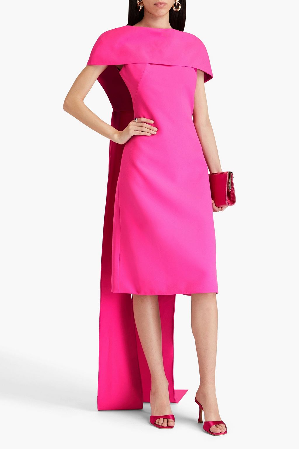 SAFIYAA Sofianne draped crepe midi dress
