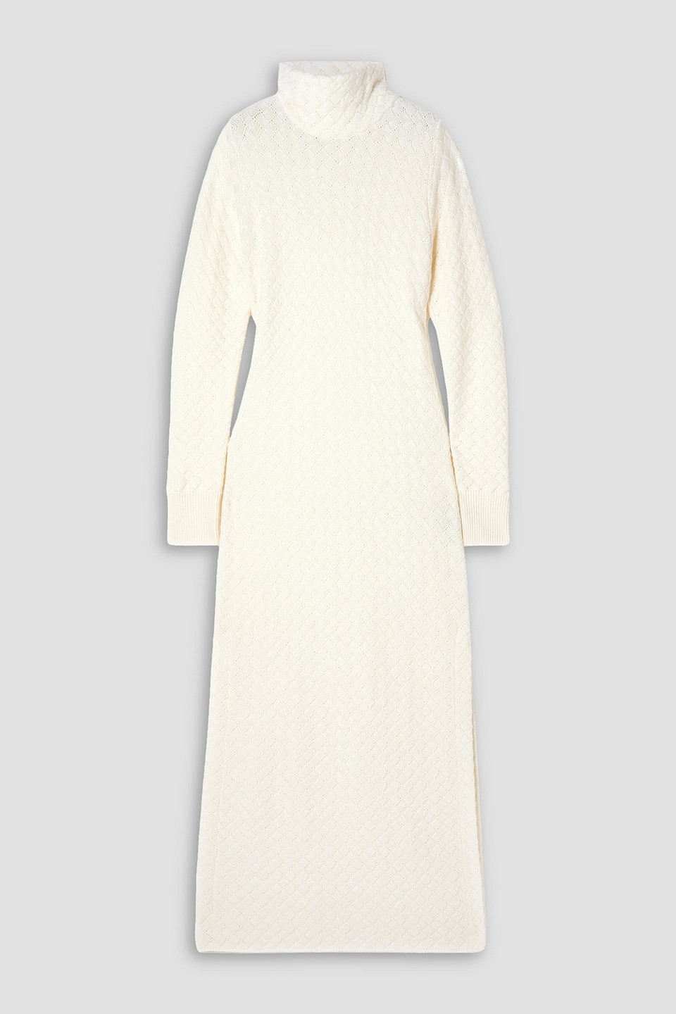 Giuliva Heritage The Cressie Wool Turtleneck Maxi Dress In Ivory