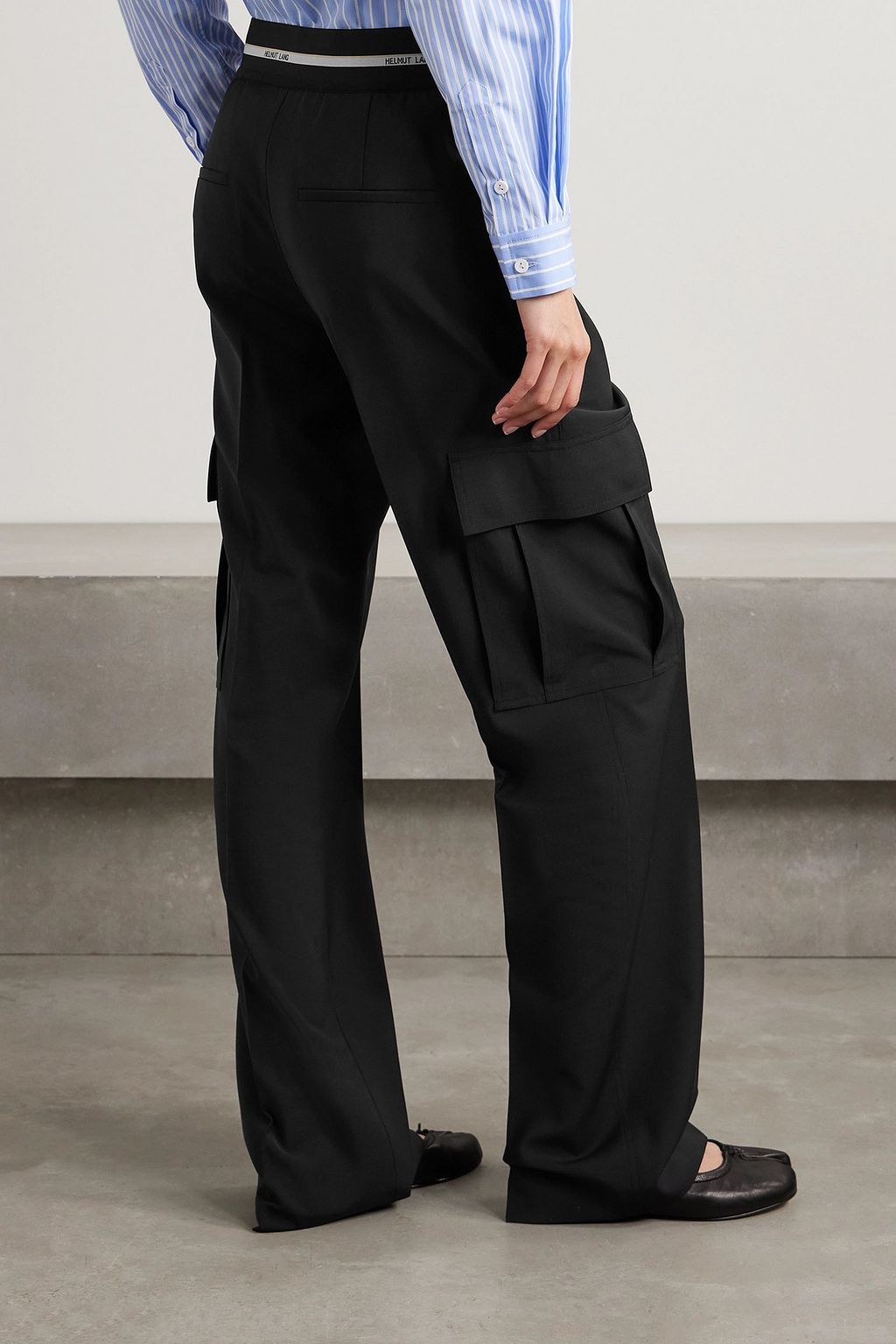 HELMUT LANG بنطال واسع الساقين من الجيرسي