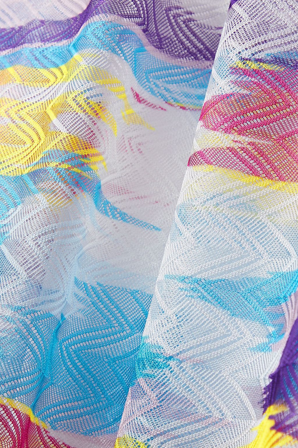 MISSONI 랩 이펙트 프린트 크로셰 니트 맥시 스커트
