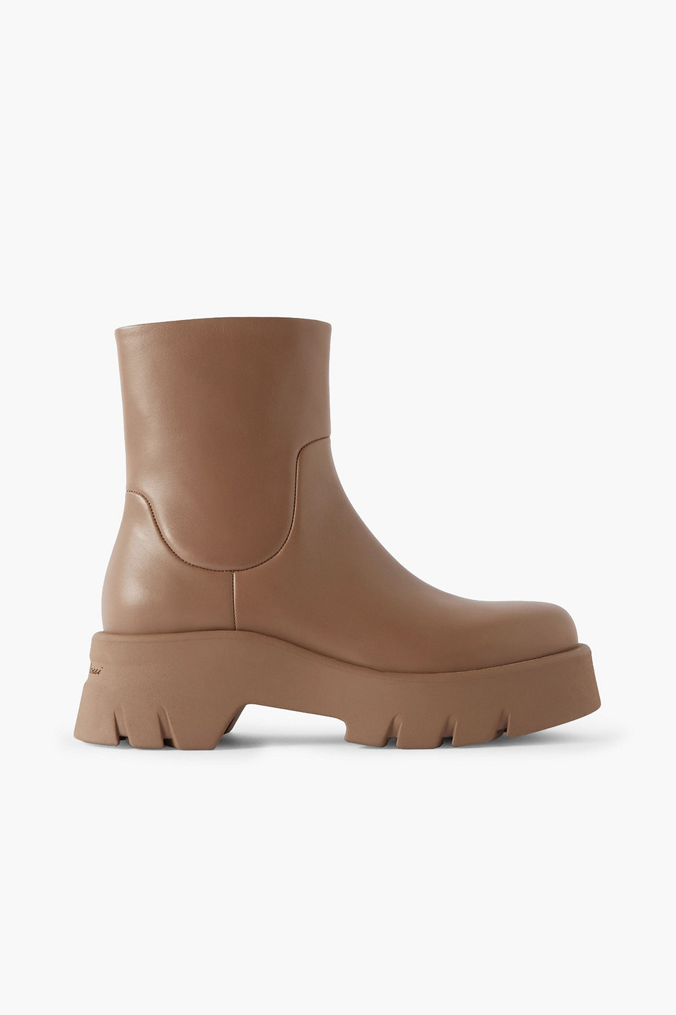 Gianvito Rossi Montey 20 Leather Ankle Boots In Camel