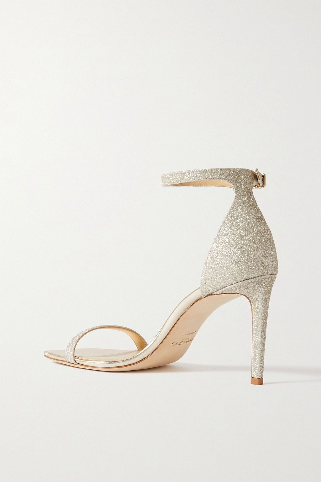 JIMMY CHOO Alva 85 glittered woven sandals