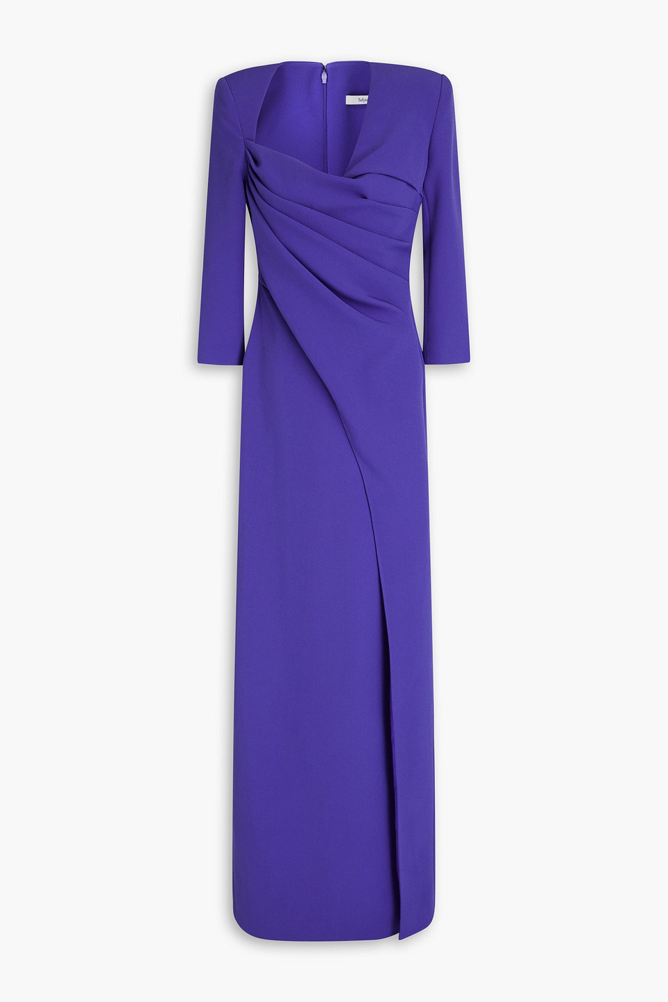 Safiyaa Ayanna Draped Crepe Gown In Indigo