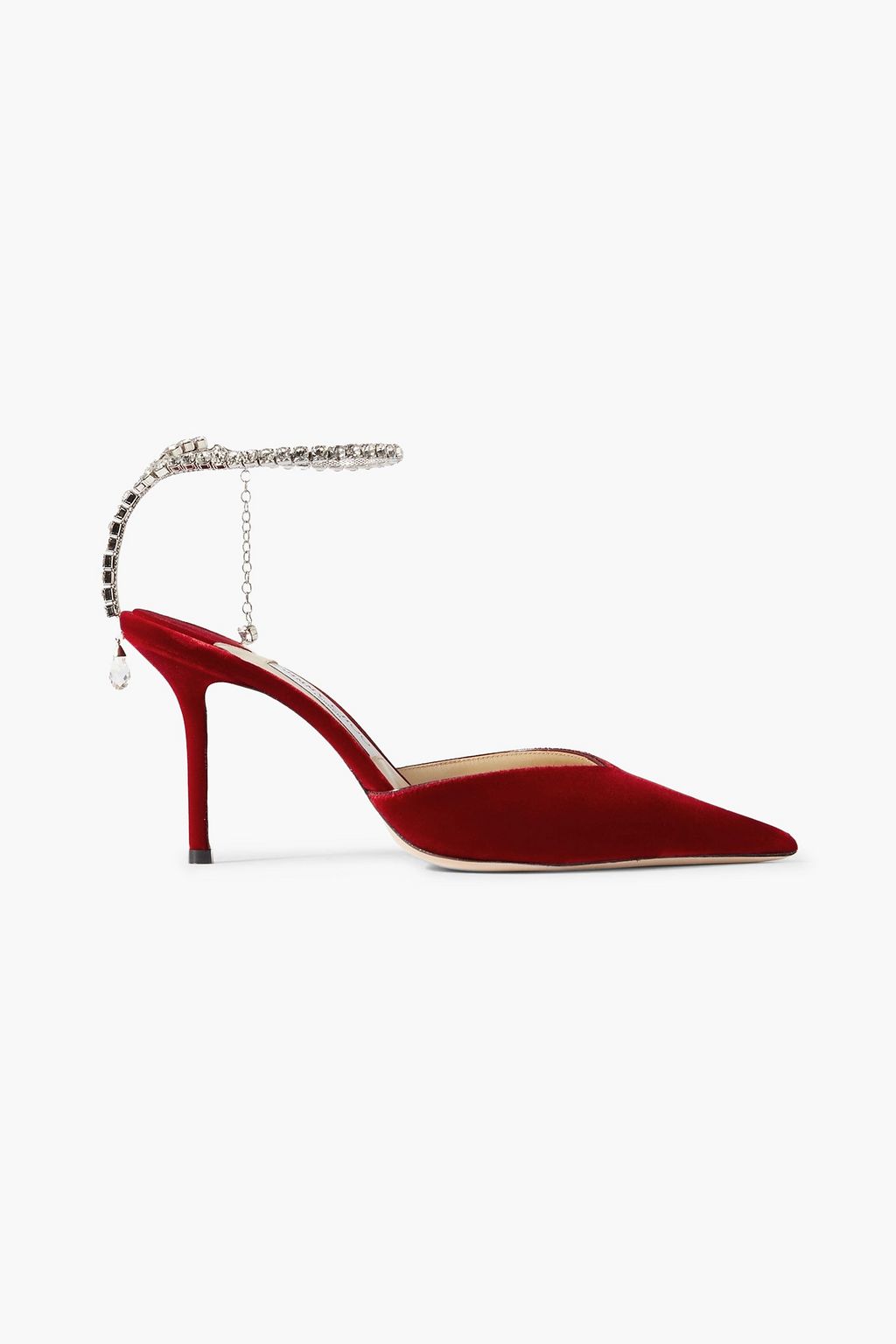 Saeda 85 crystal embellished velvet pumps red One Size