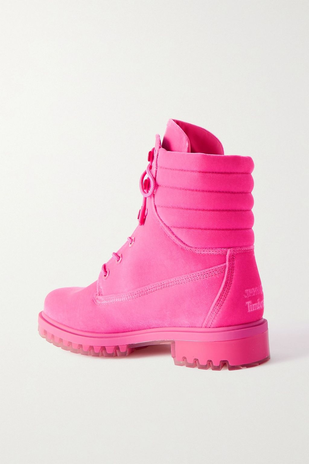 JIMMY CHOO X TIMBERLAND + 팀버랜드 퀼팅 벨벳 앵클 부츠