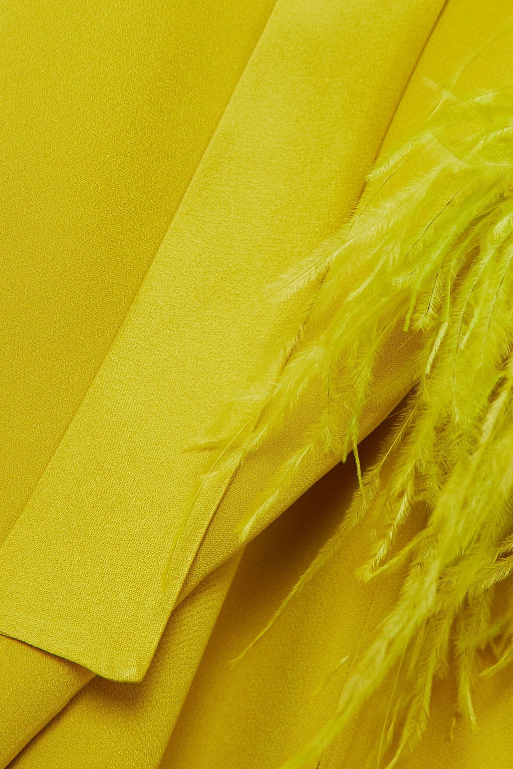 TALLER MARMO Feather-trimmed crepe kaftan