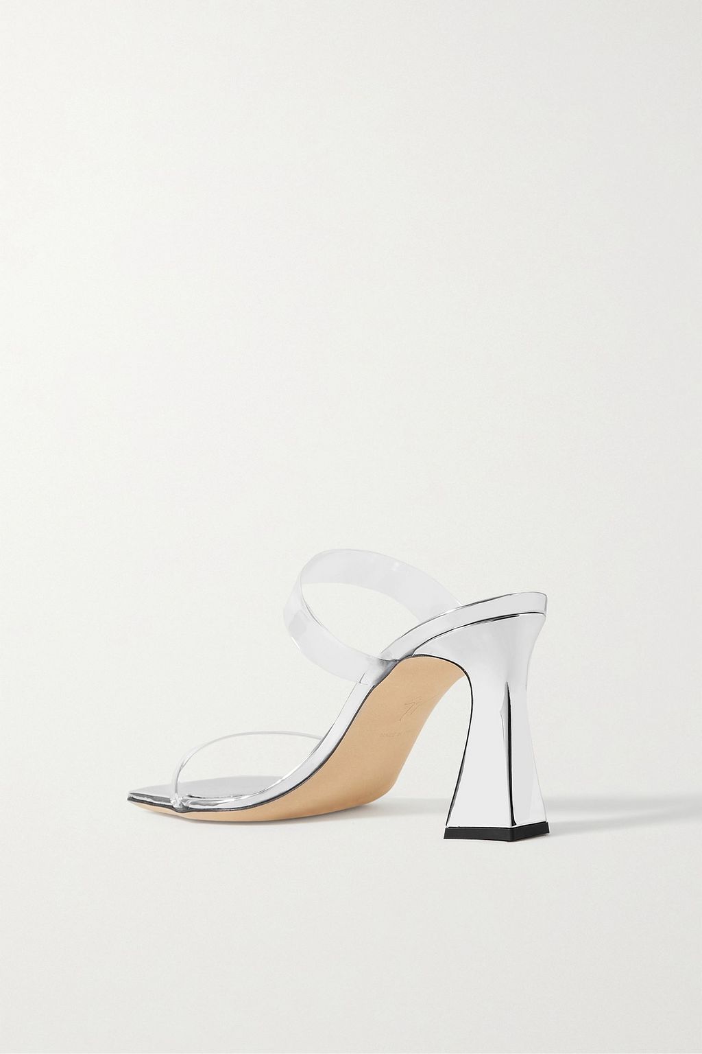 GIUSEPPE ZANOTTI Vanilla PVC and metallic patent-leather mules