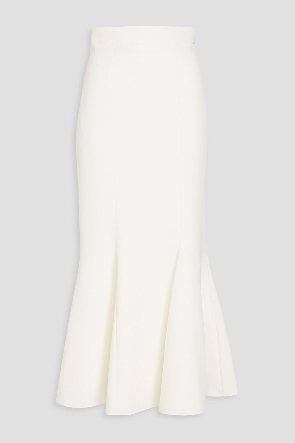 Safiyaa Fluted Crepe Midi Skirt In Ivory