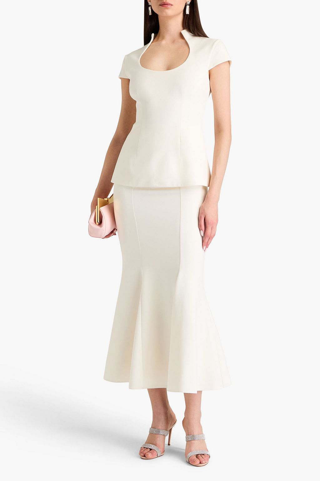 SAFIYAA Sol pleated stretch-crepe maxi skirt
