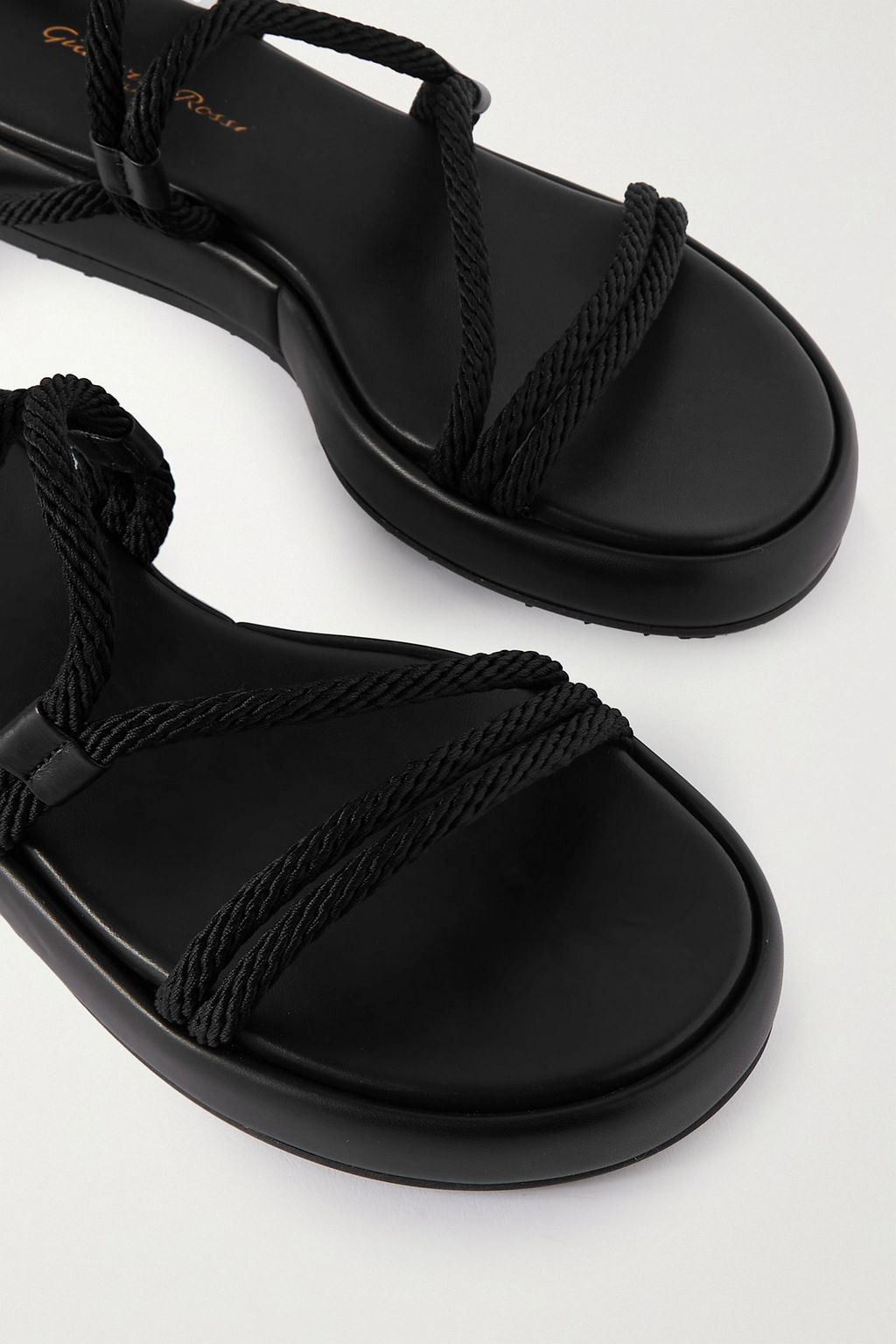 GIANVITO ROSSI Leather-trimmed cord sandals