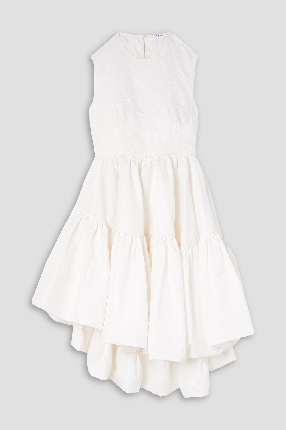 Cecilie Bahnsen Sanne Open-back Matelassé Mini Dress In White