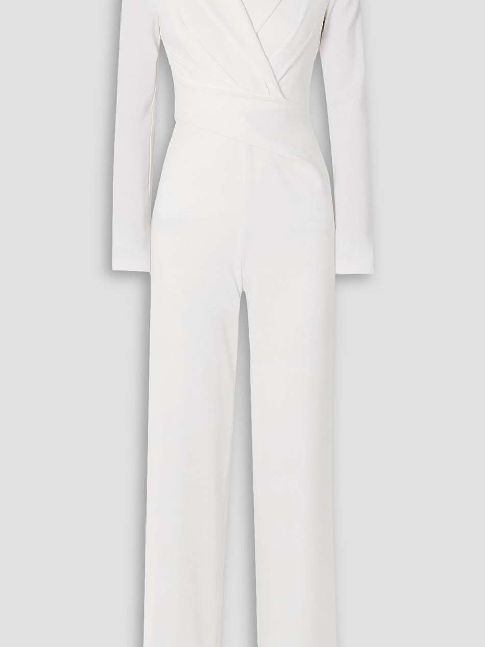 wrap-effect crepe jumpsuit