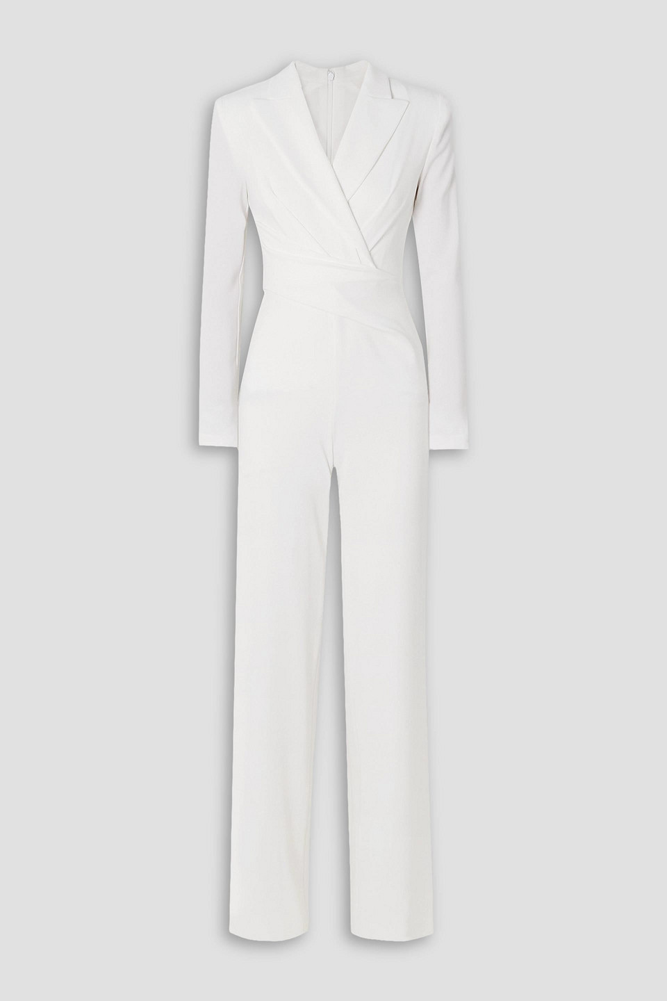 Talbot Runhof Wrap-effect Crepe Jumpsuit In Weiss