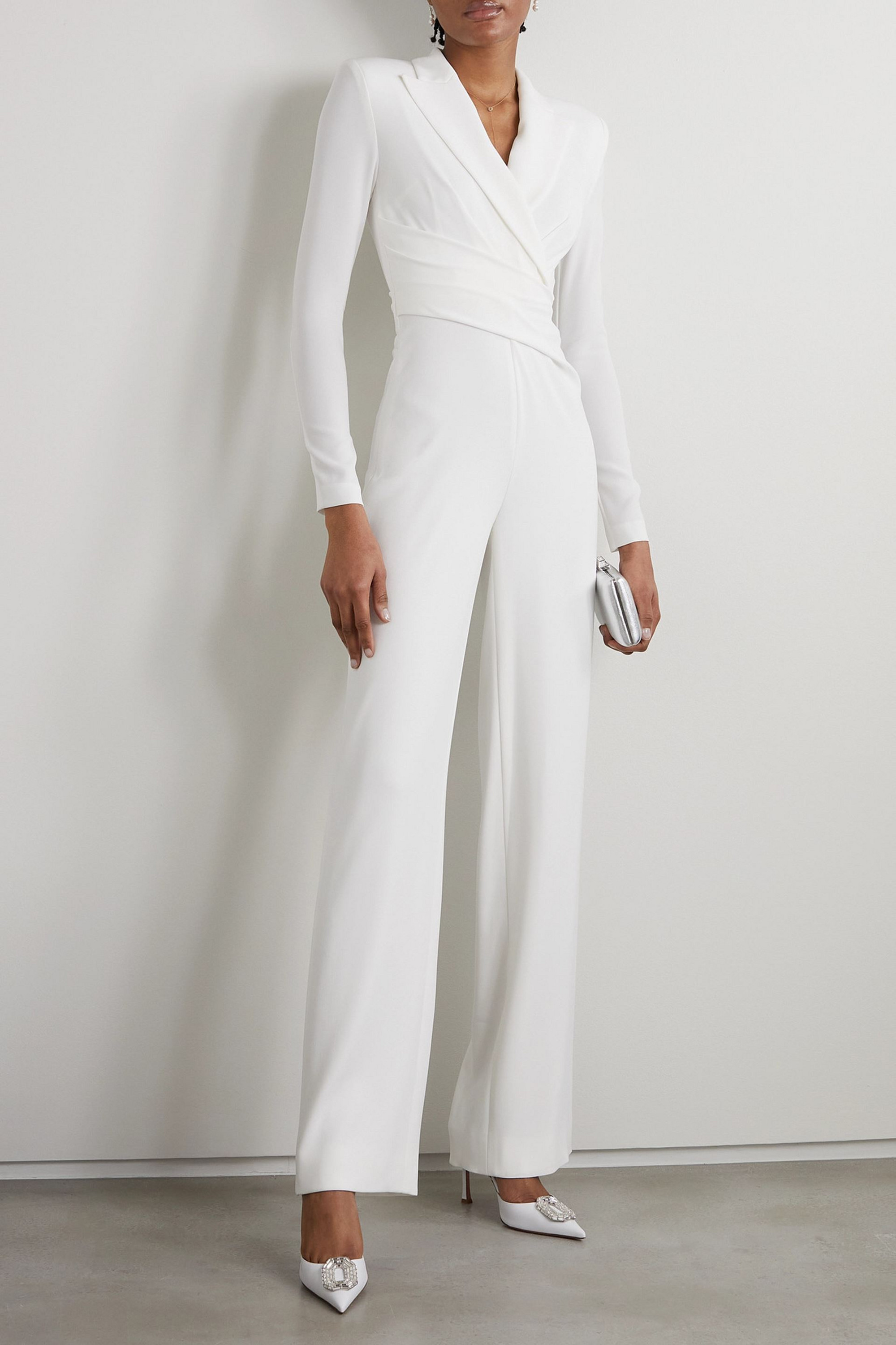 TALBOT RUNHOF Wrap-effect crepe jumpsuit