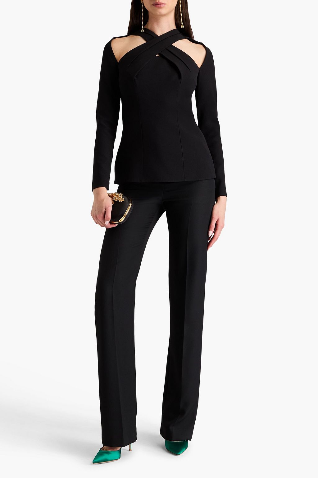 SAFIYAA Cressida cutout crepe top