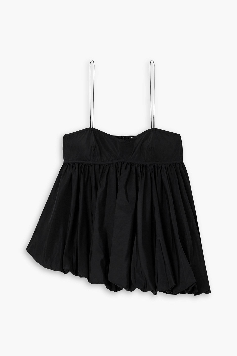 Cecilie Bahnsen Shea Asymmetric Faille Top In Black