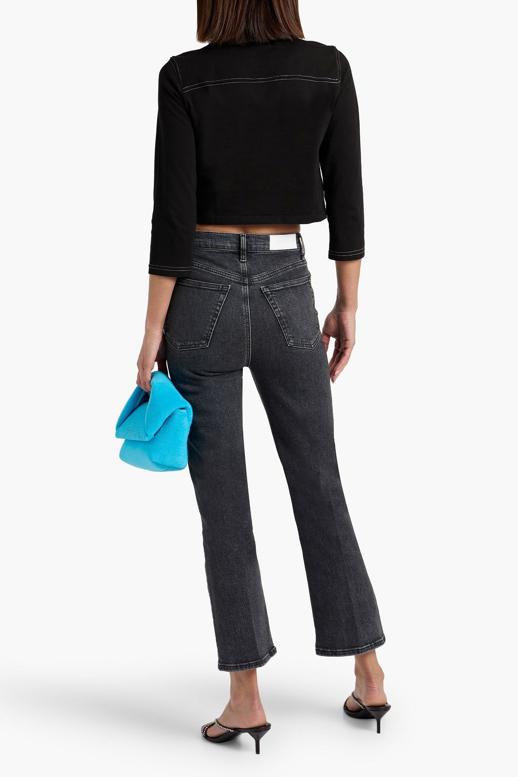 RE/DONE BY HANES Cropped cotton-jersey top