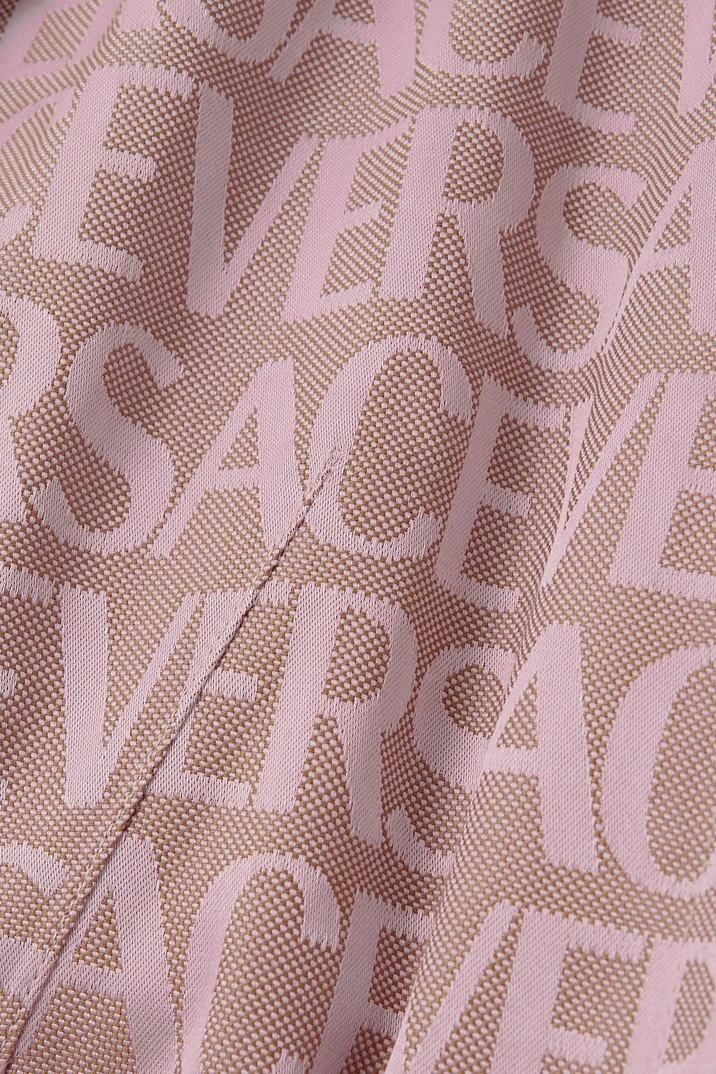 VERSACE Belted leather-trimmed canvas-jacquard trench coat