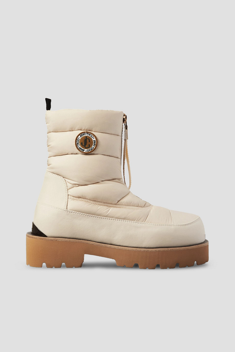 JIMMY CHOO KAI 50 LOGO-APPLIQUÉD QUILTED PADDED SHELL ANKLE BOOTS