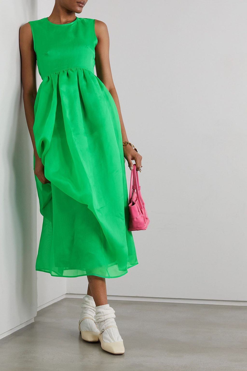 CECILIE BAHNSEN Fang open-back silk-organza midi dress