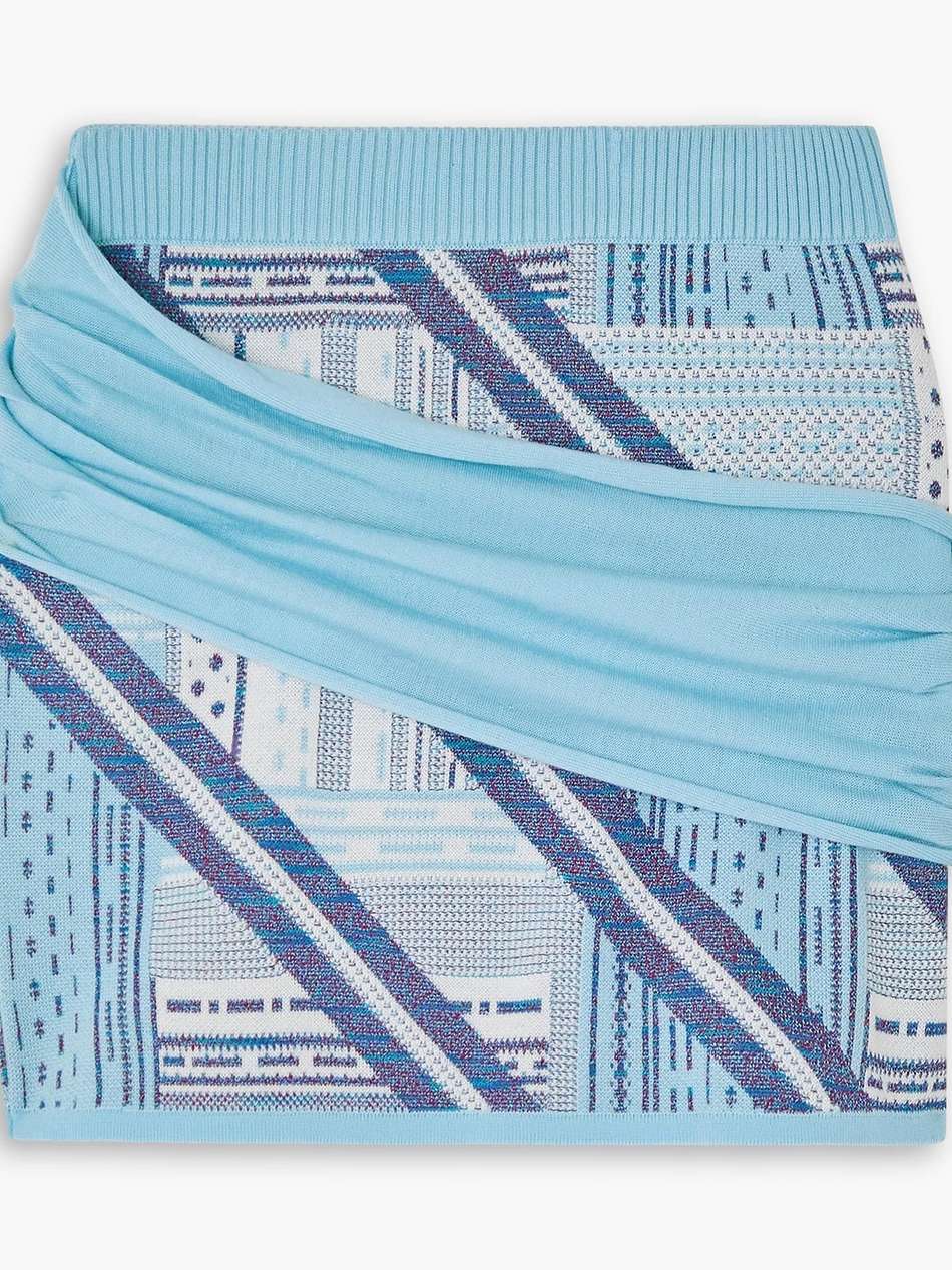bioko draped intarsia wool-blend mini skirt