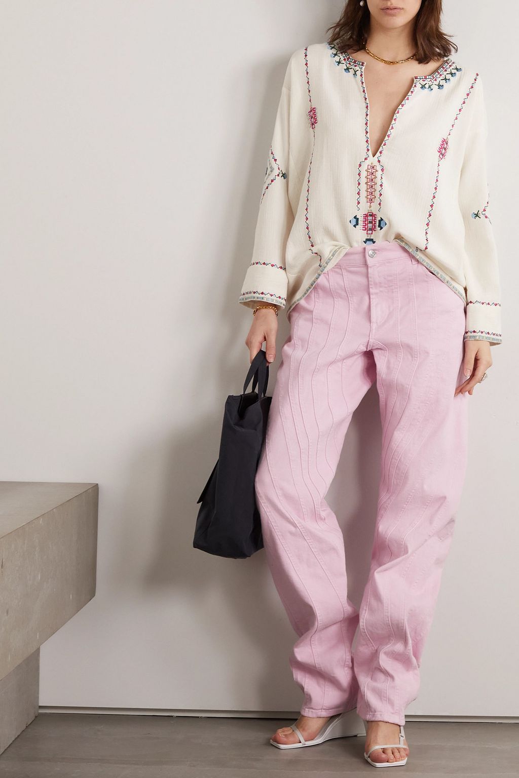 ISABEL MARANT Clarisa embroidered cotton-gauze top