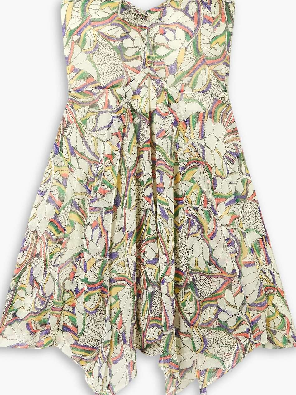 louane strapless floral-print silk-crepon mini dress