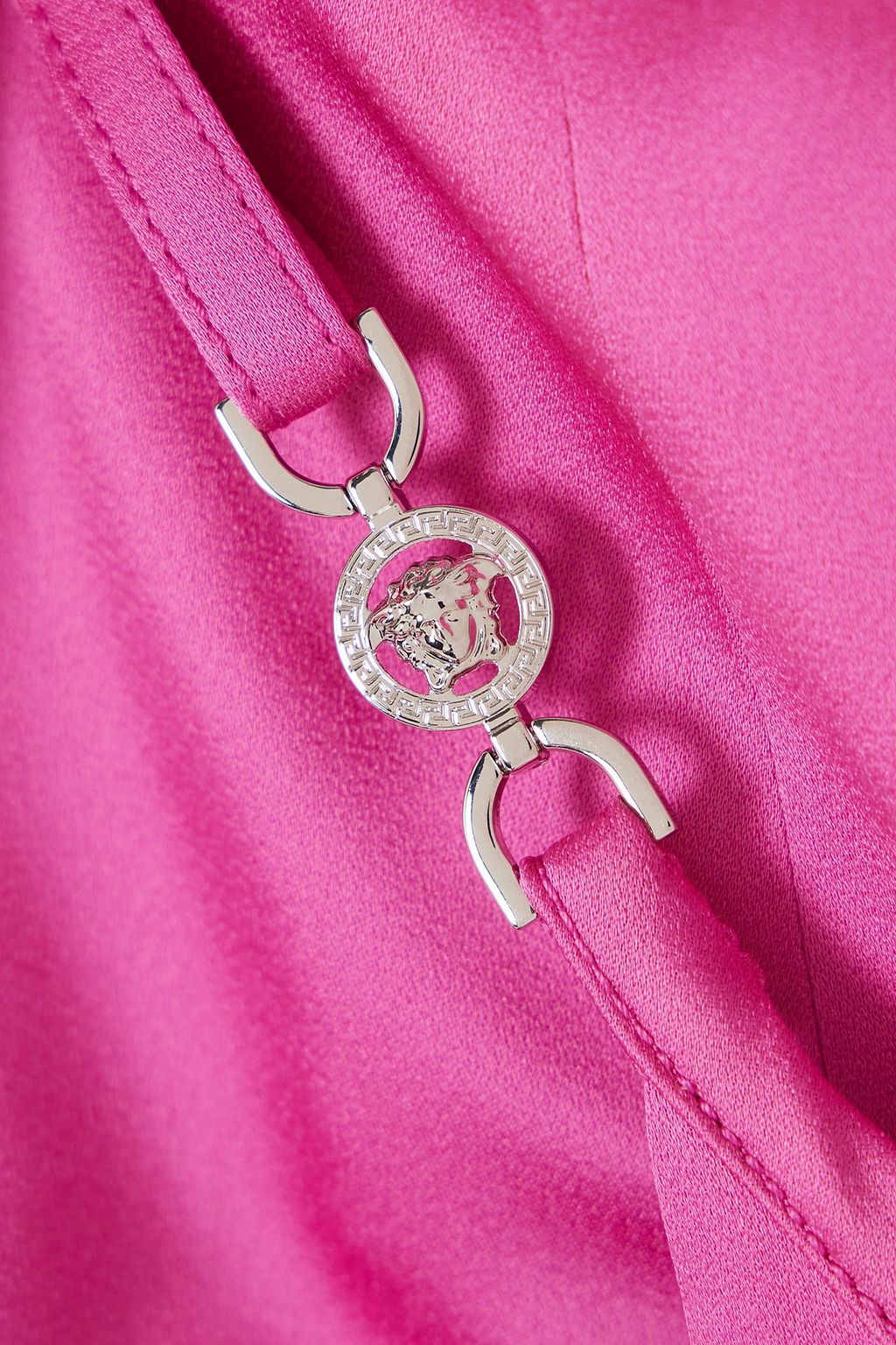 VERSACE Embellished satin bustier top