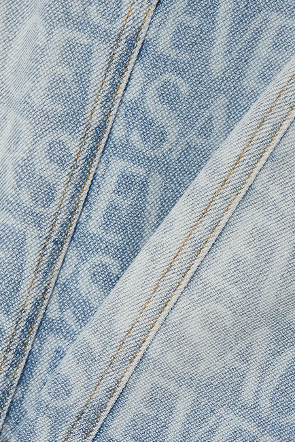 VERSACE 프린트 데님 미니 스커트