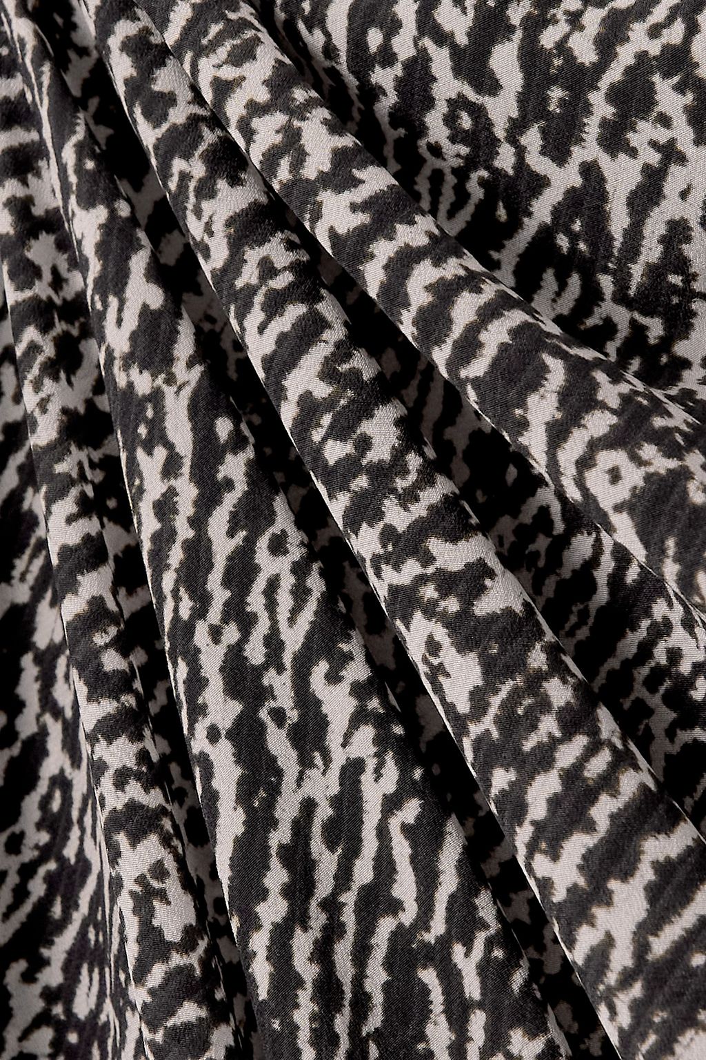 ISABEL MARANT シルク混 ミディ丈ワンピース ギャザー＆プリント入り