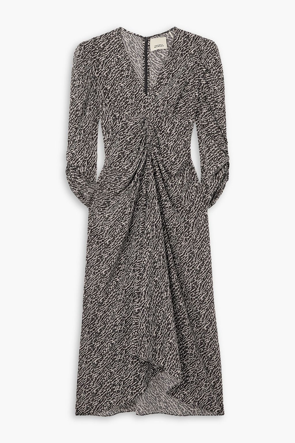 ISABEL MARANT Albini gathered printed silk blend midi dress THE OUTNET