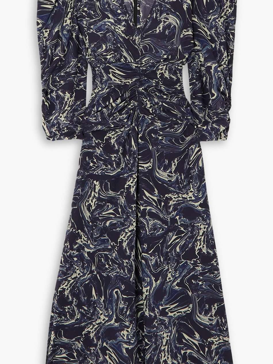 albini asymmetric printed silk-crepe dress