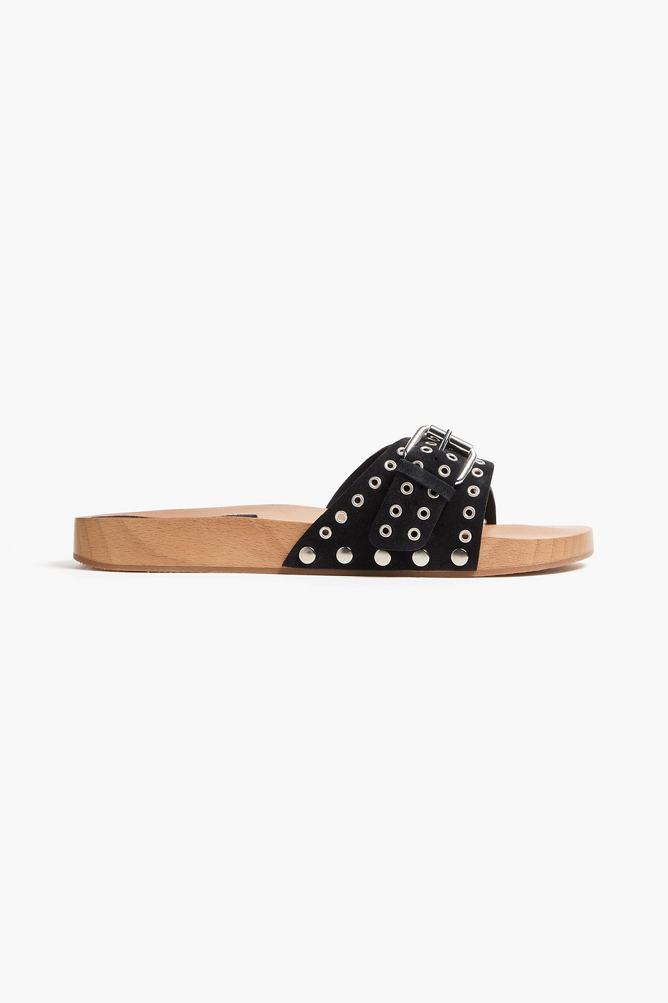 Isabel Marant Jaso Embellished Leather Slides In Schwarz