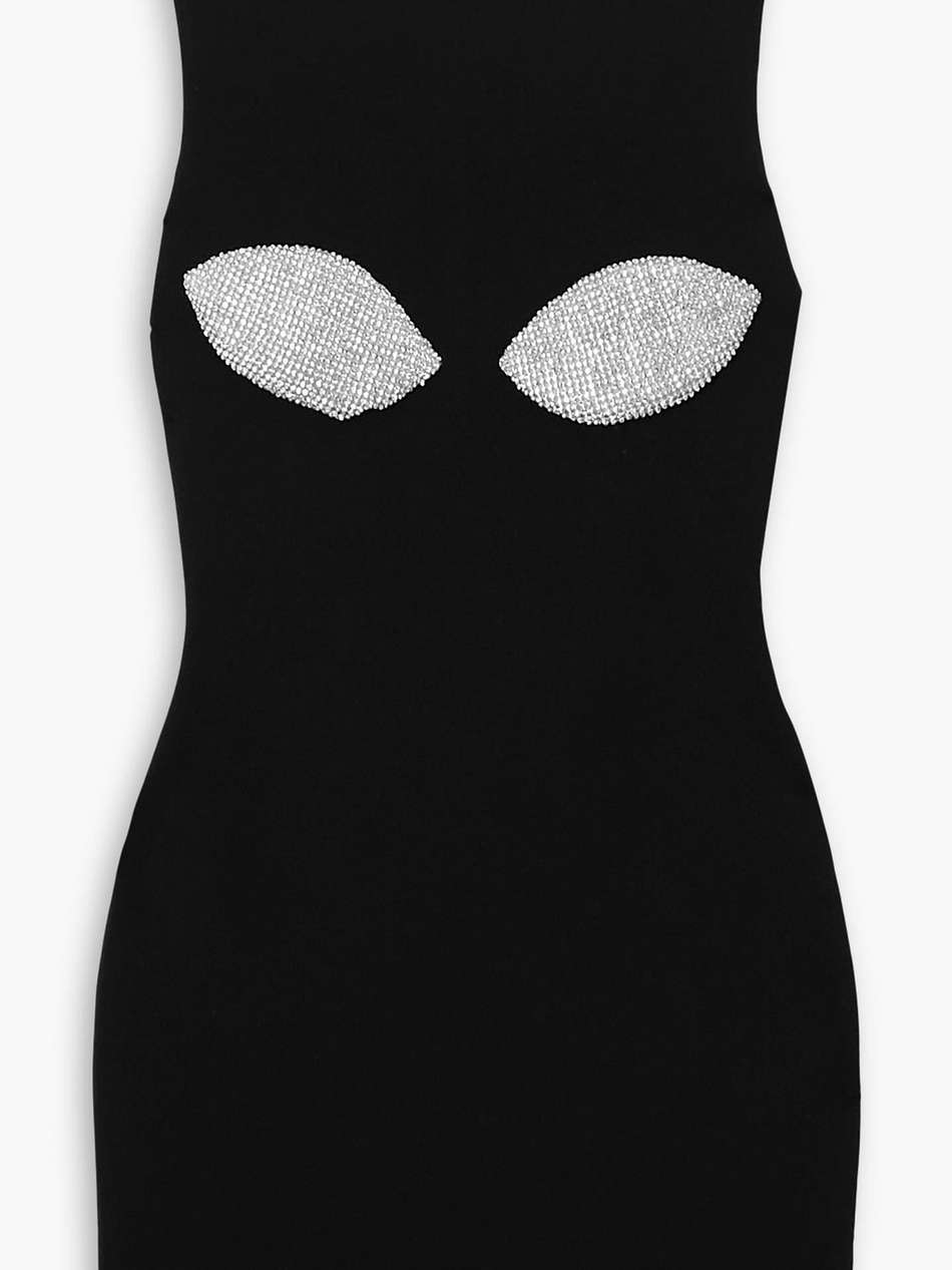 crystal-embellished jersey mini dress